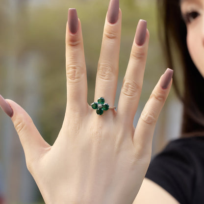 [CharmAmor]Four-Leaf Clover Eight-Pointed Star Ring