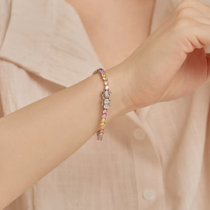 [CharmAmor]Radiant Colorful Round Cut Tennis Bracelet