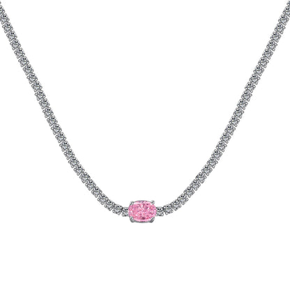 [CharmAmor]1.0 Carat Shining Oval Cut Necklace