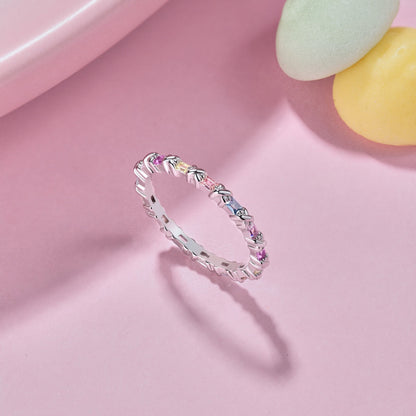 [CharmAmor]Charming Colorful Round Cut Daily Ring