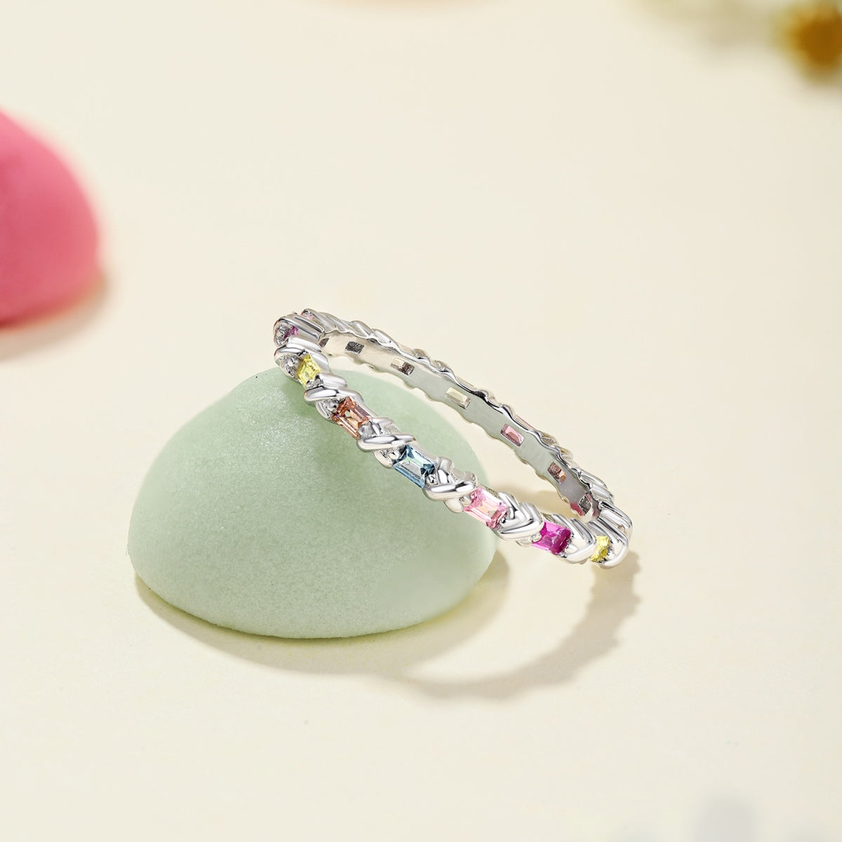 [CharmAmor]Charming Colorful Round Cut Daily Ring