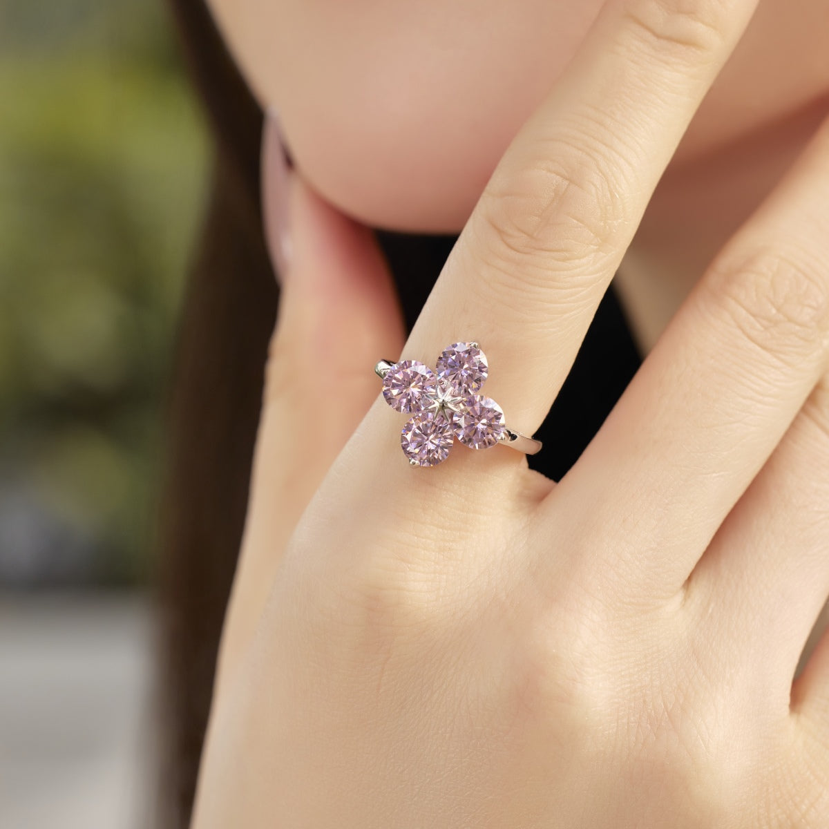 [CharmAmor]Four-Leaf Clover Eight-Pointed Star Ring