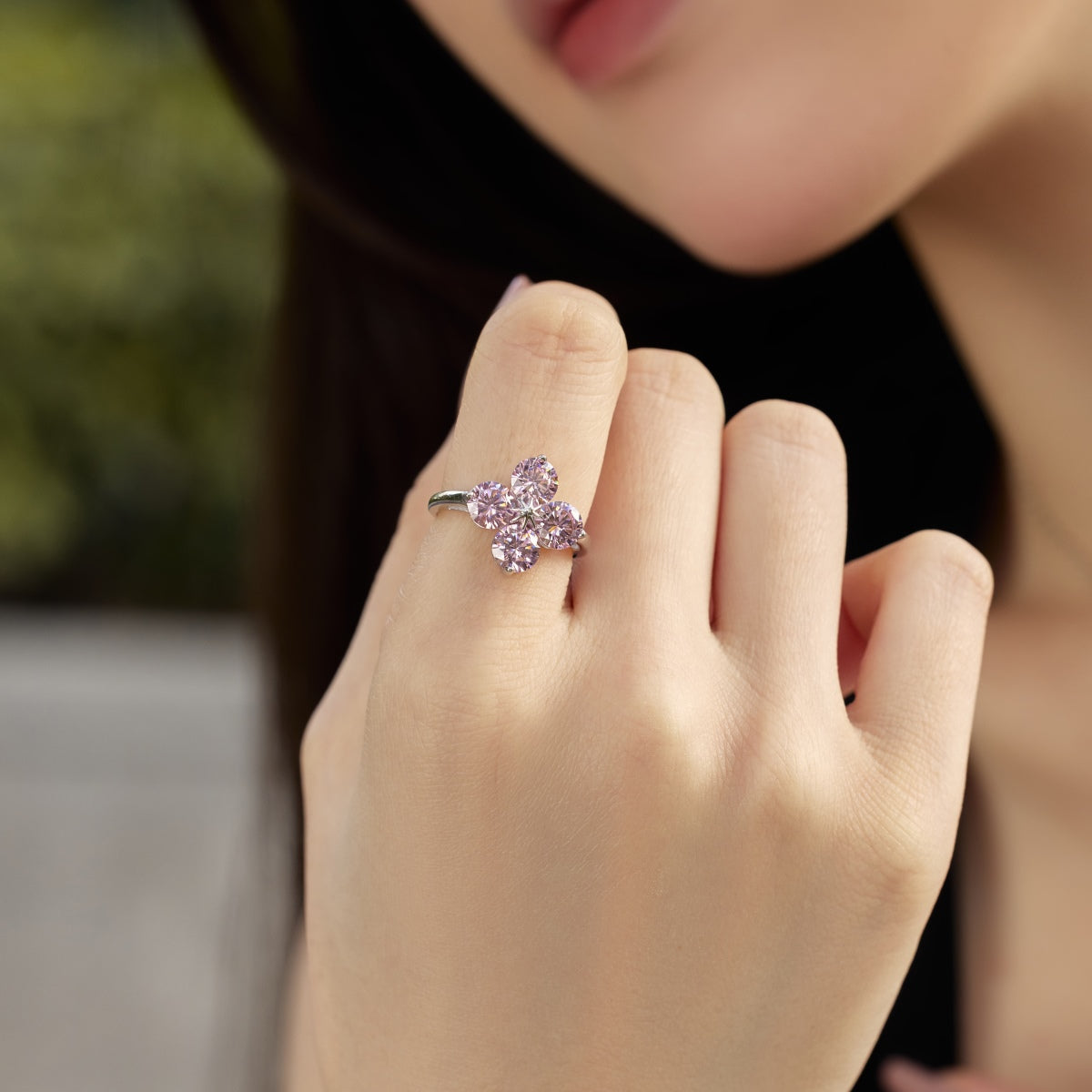 [CharmAmor]Four-Leaf Clover Eight-Pointed Star Ring