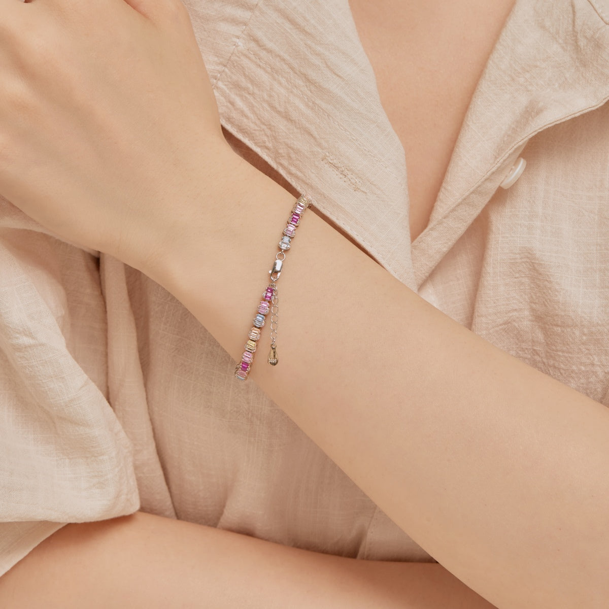 [CharmAmor]Delicate Colorful Emerald Cut Party Bracelet