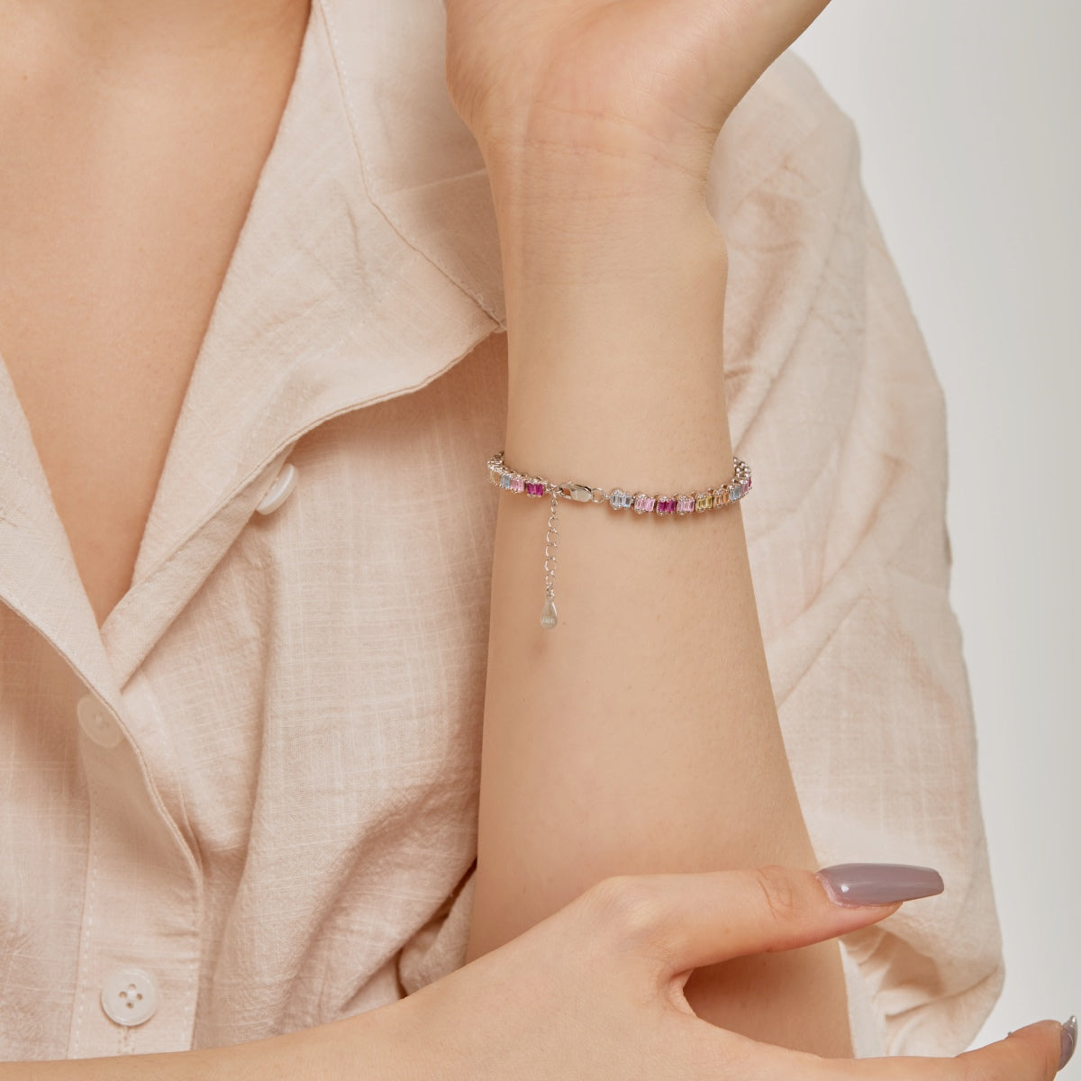 [CharmAmor]Delicate Colorful Emerald Cut Party Bracelet