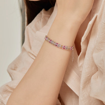 [CharmAmor]Dainty Radiant Emerald Cut Daily Bracelet