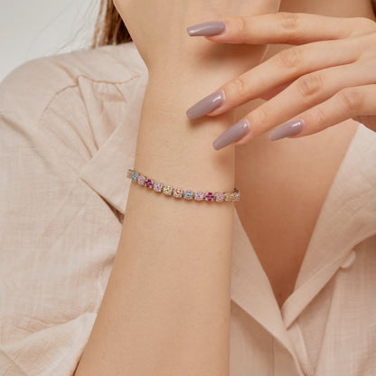 [CharmAmor]Delicate Colorful Emerald Cut Daily Bracelet