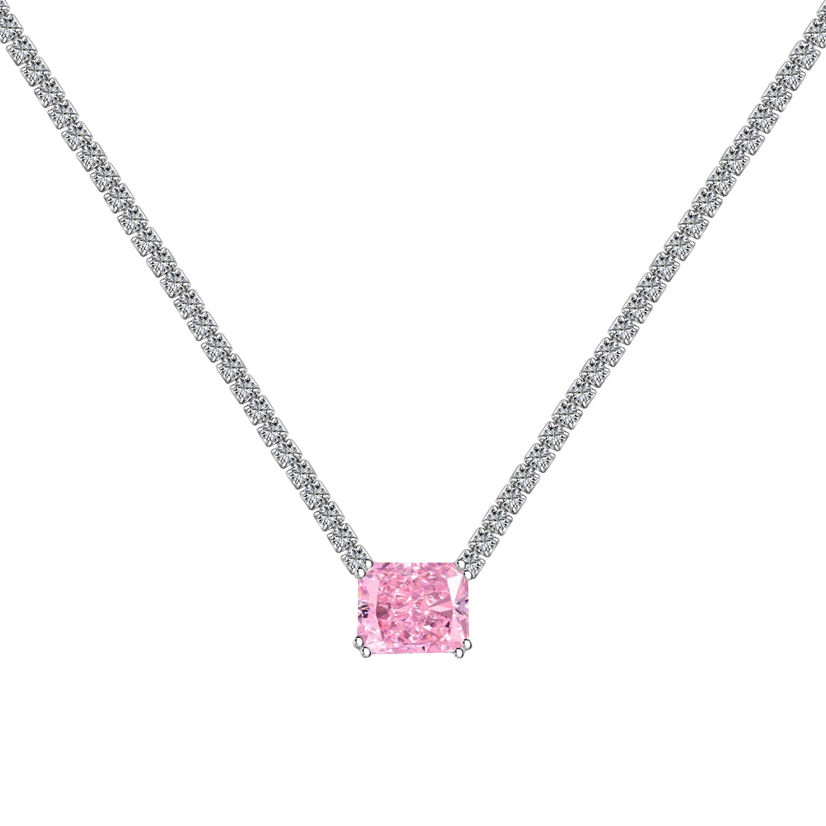 [CharmAmor]4.0 Carat Elegant Radiant Cut Necklace