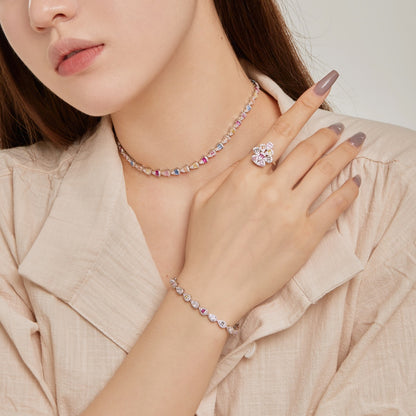 [CharmAmor]0.25 Carat Radiant Water Drop Shape Daily Bracelet