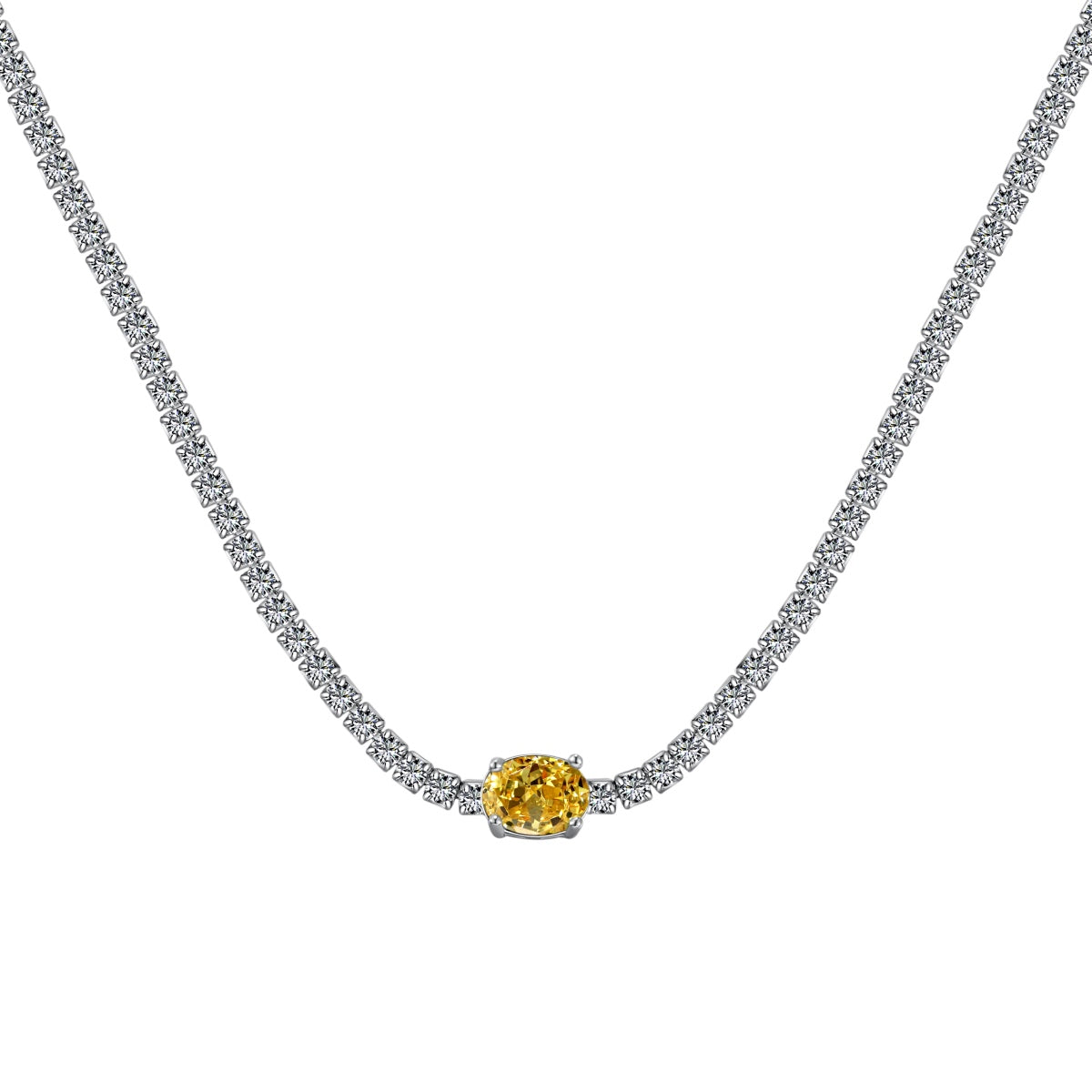 [CharmAmor]1.0 Carat Shining Oval Cut Necklace