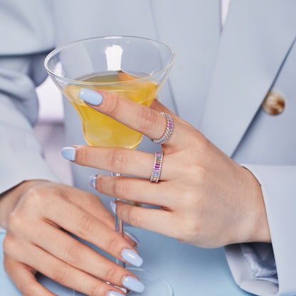 [CharmAmor]Splashy Ornate Emerald Cut Cocktail Ring