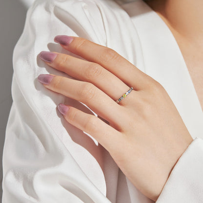 [CharmAmor]Sparkling Vibrant Round Shape Daily Ring