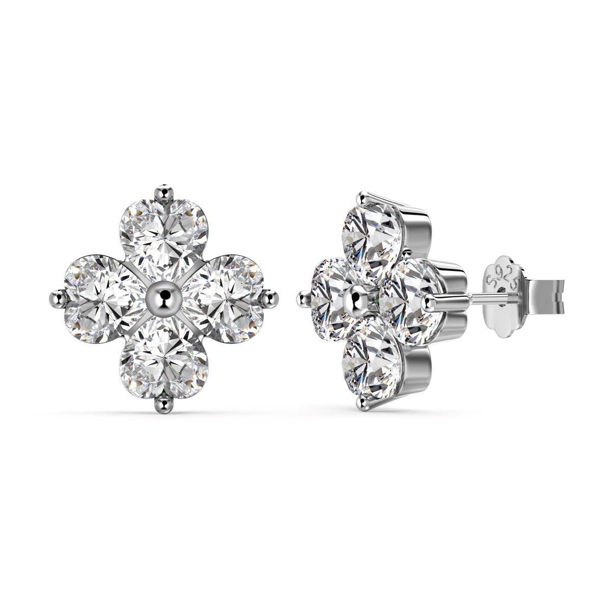 [CharmAmor]Four-Leaf Clover Ball Earrings