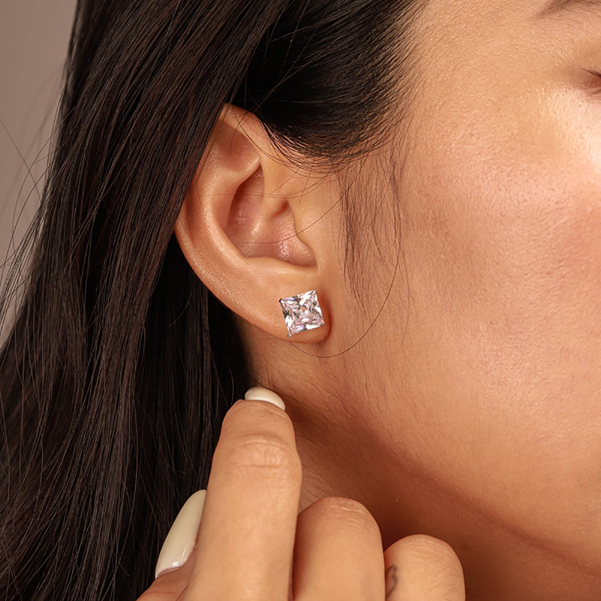 [CharmAmor]Ornate Square Shape Earrings