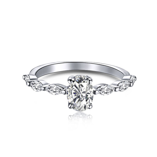 [CharmAmor]0.75 Carat Luxurious Vibrant Elongated Cushion Cut Daily Ring