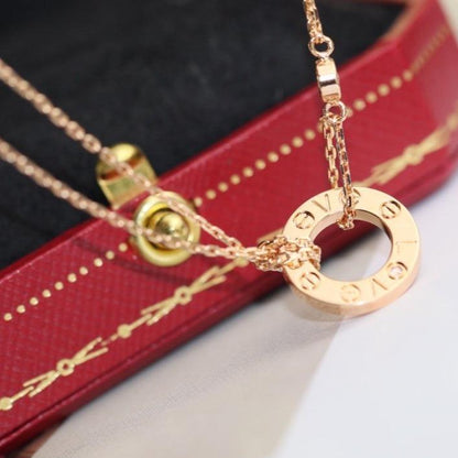 [CharmAmor]LOVE NECKLACE ADJUSTABLE ROSE GOLD 2 DIAMOND