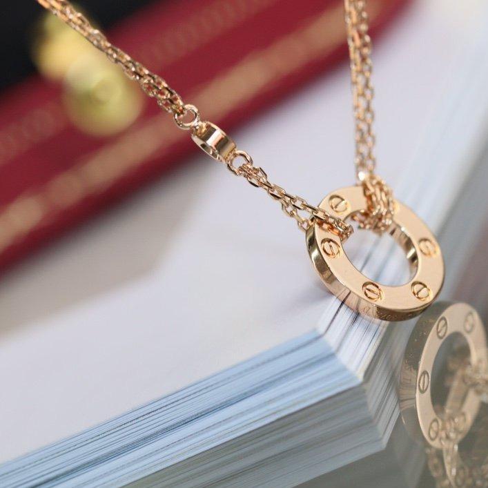 [CharmAmor]LOVE NECKLACE ADJUSTABLE ROSE GOLD 2 DIAMOND