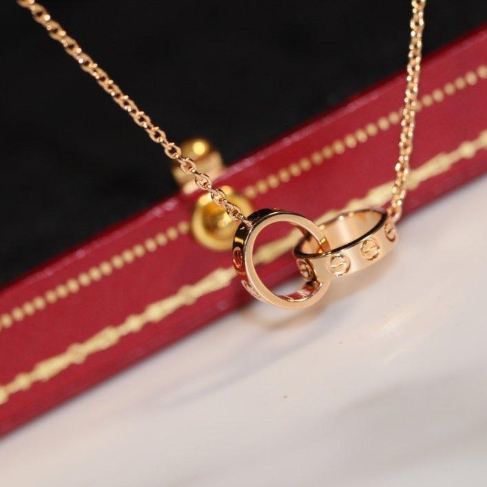 [CharmAmor]LOVE NECKLACE PINK GOLD AND SILVER