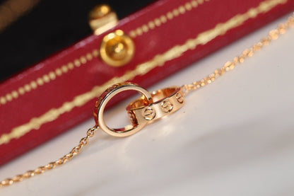 [CharmAmor]LOVE NECKLACE PINK GOLD AND SILVER