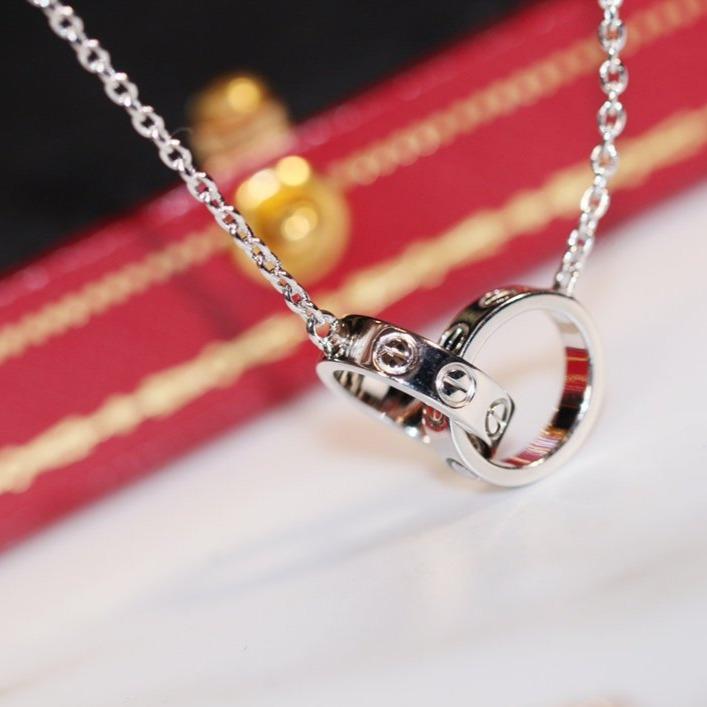 [CharmAmor]LOVE NECKLACE PINK GOLD AND SILVER