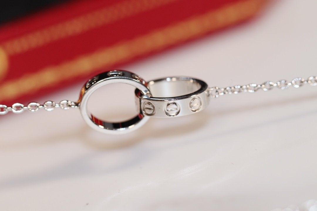 [CharmAmor]LOVE NECKLACE PINK GOLD AND SILVER