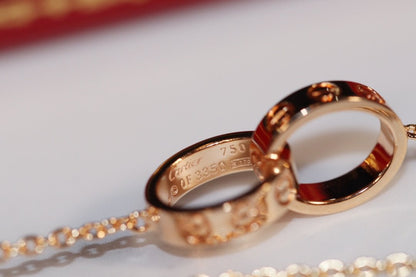 [CharmAmor]LOVE NECKLACE PINK GOLD AND SILVER