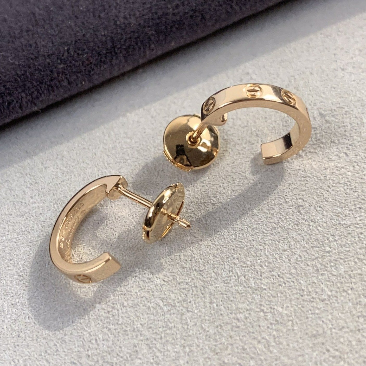 [CharmAmor]LOVE EARRINGS 2.65MM PINK GOLD