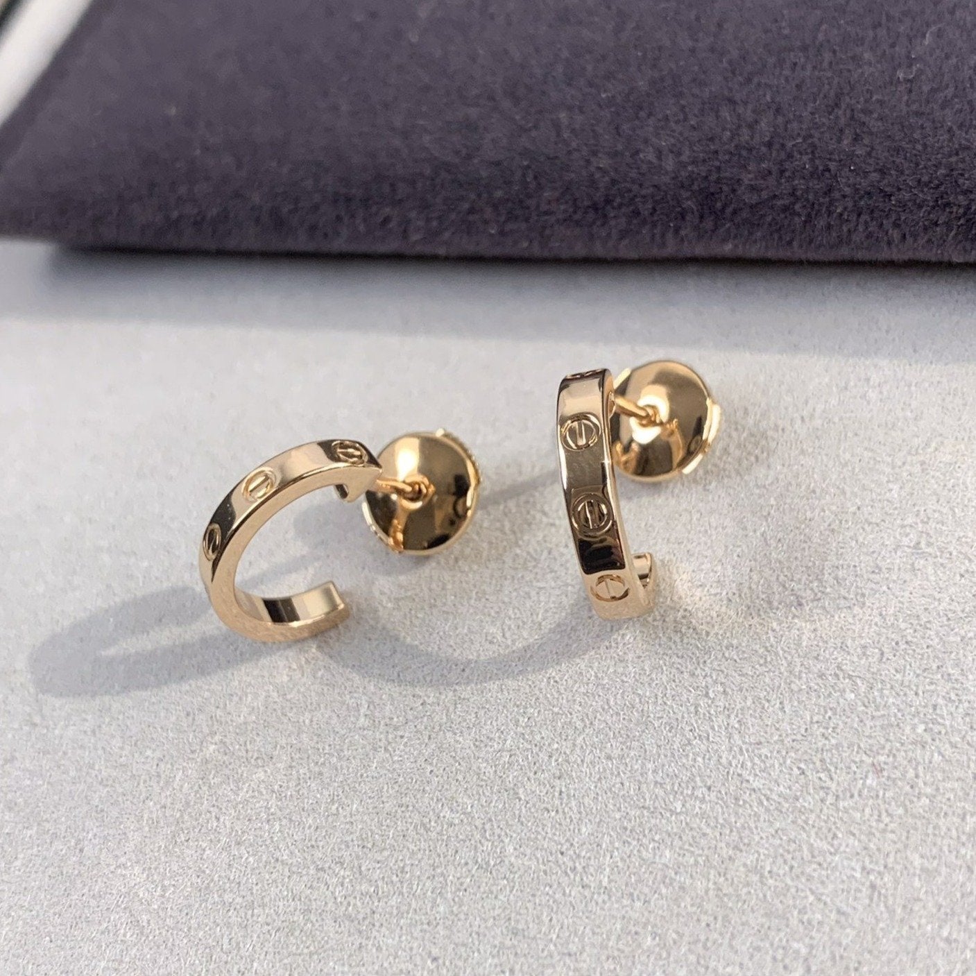 [CharmAmor]LOVE EARRINGS 2.65MM PINK GOLD