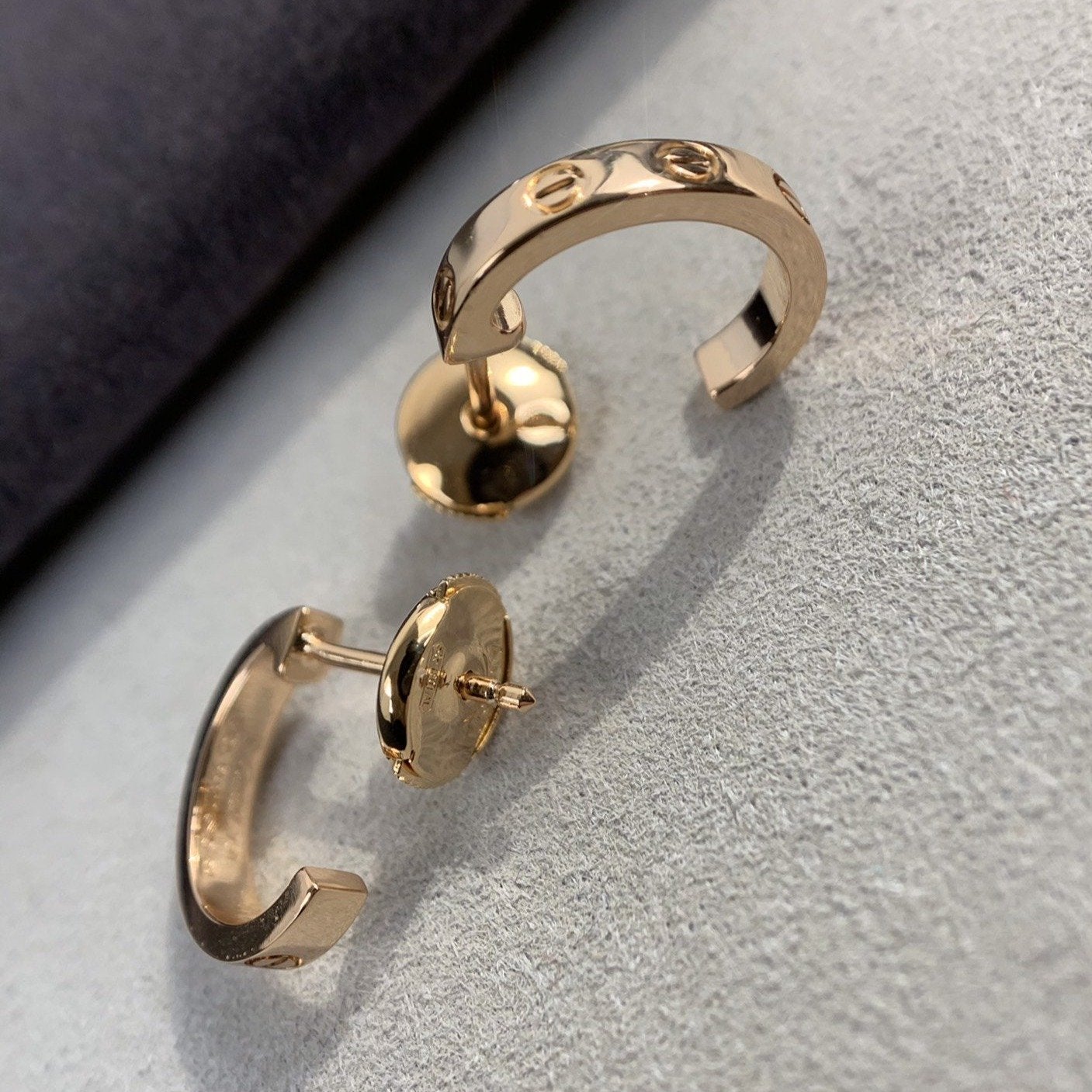 [CharmAmor]LOVE EARRINGS 2.65MM PINK GOLD