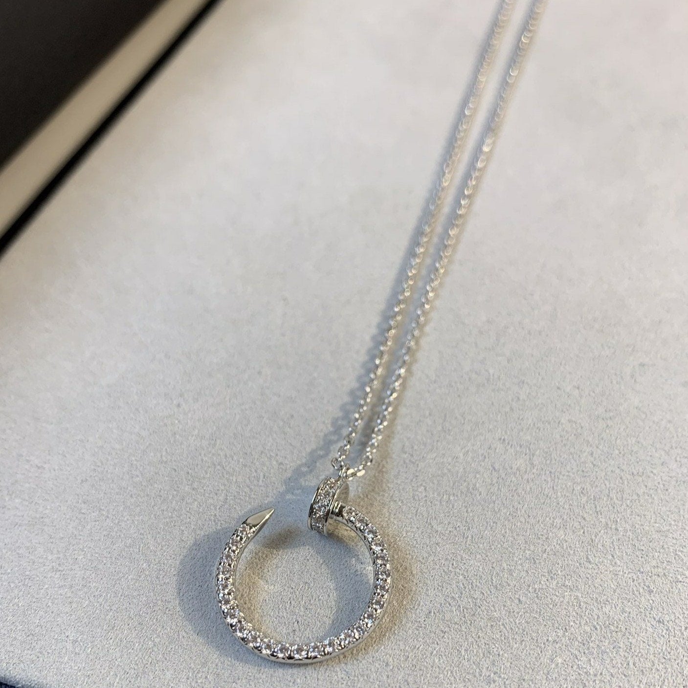 [CharmAmor]JUSTE NECKLACE SILVER DIAMONDS