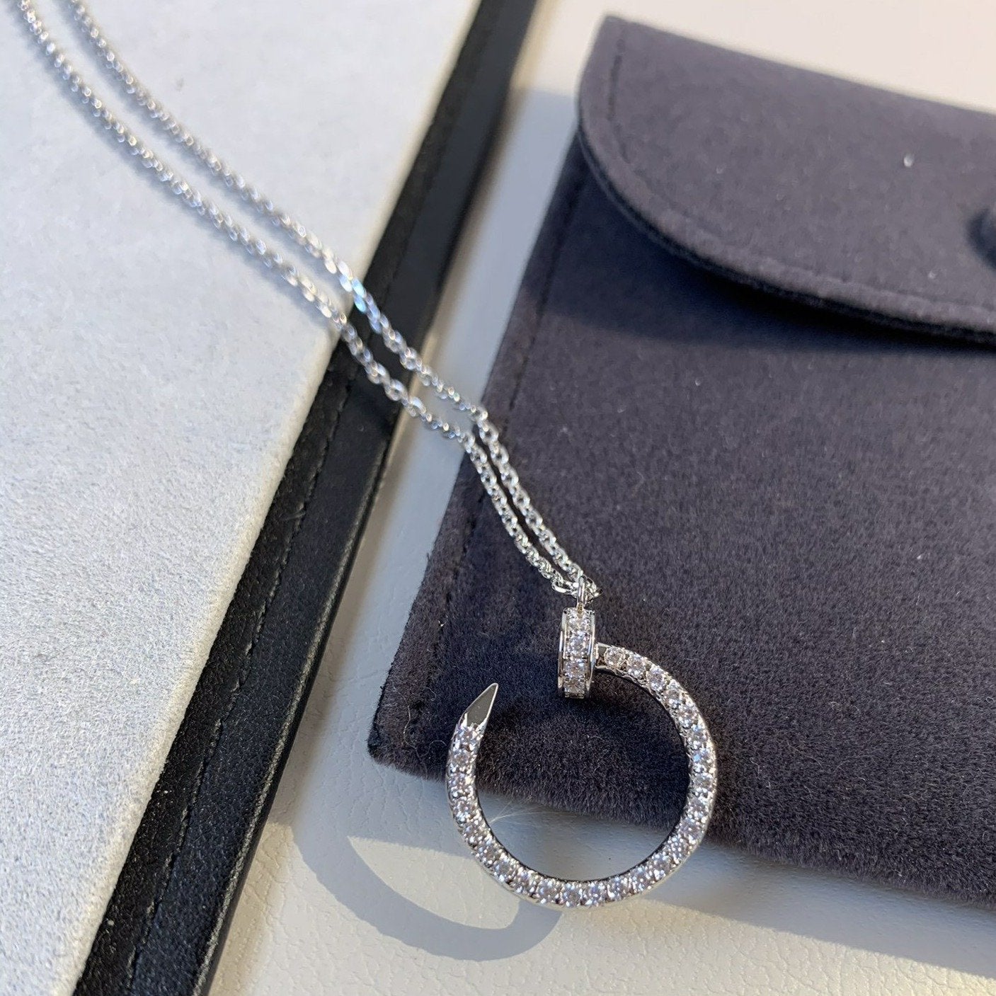 [CharmAmor]JUSTE NECKLACE SILVER DIAMONDS