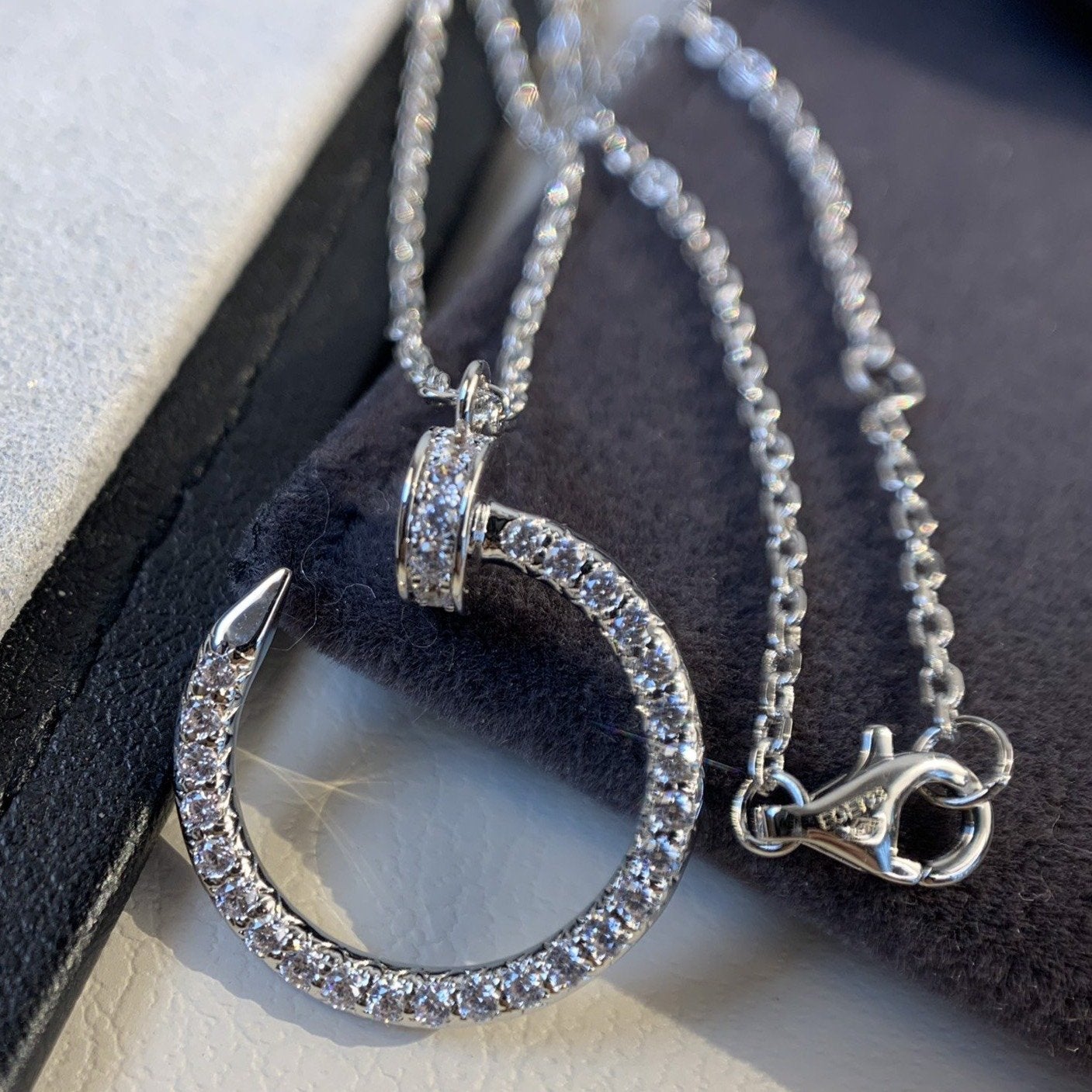 [CharmAmor]JUSTE NECKLACE SILVER DIAMONDS