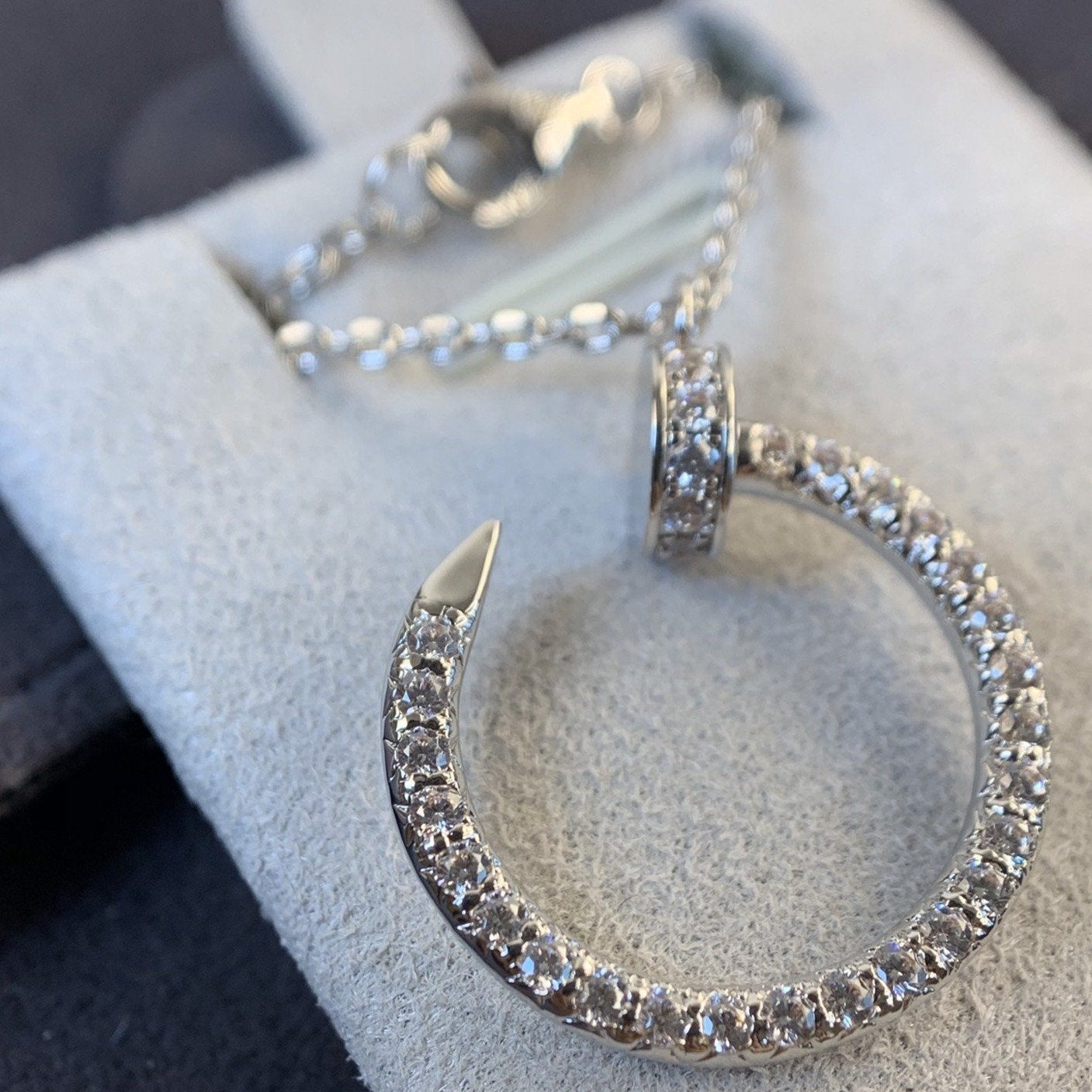[CharmAmor]JUSTE NECKLACE SILVER DIAMONDS