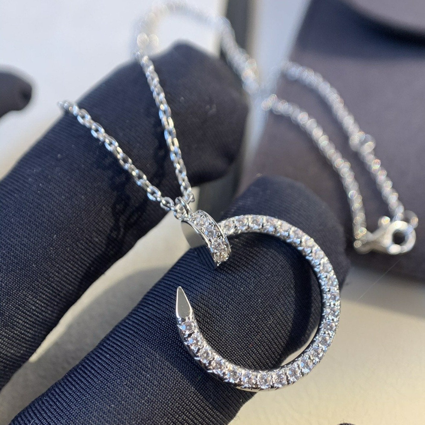 [CharmAmor]JUSTE NECKLACE SILVER DIAMONDS