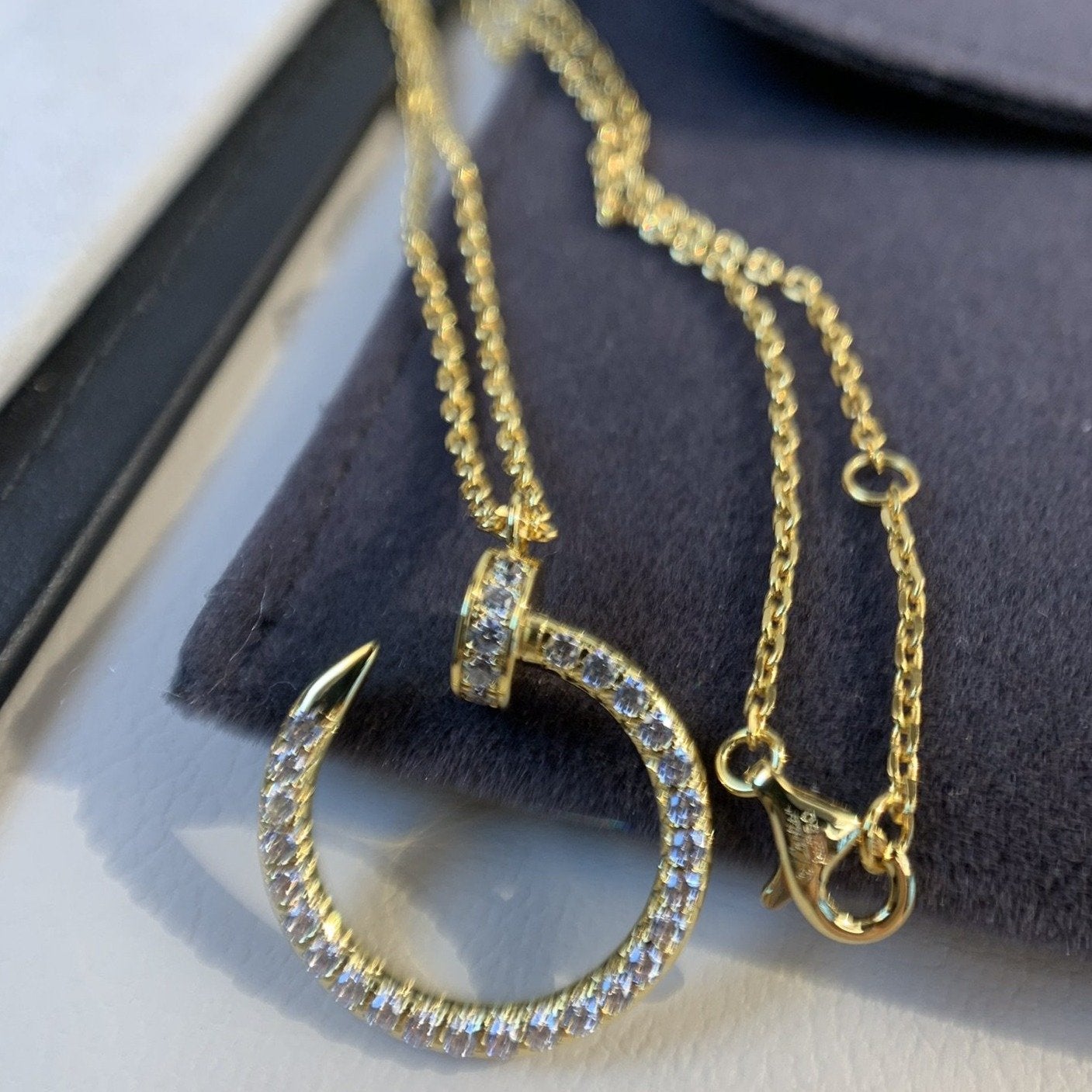 [CharmAmor]JUSTE NECKLACE GOLD DIAMONDS