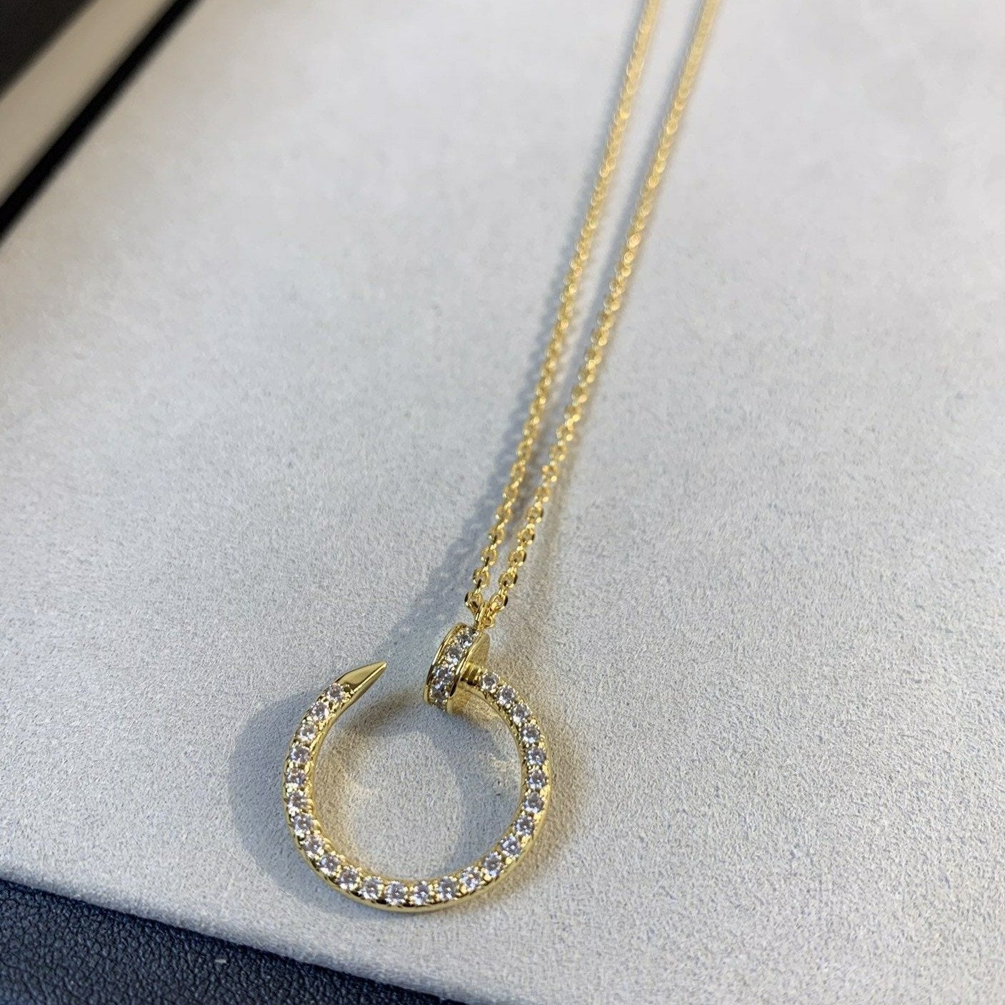 [CharmAmor]JUSTE NECKLACE GOLD DIAMONDS
