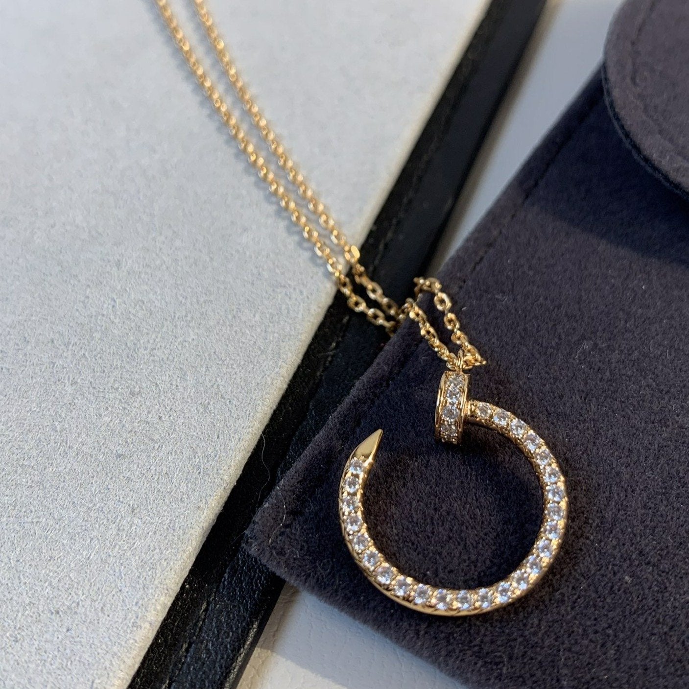 [CharmAmor]JUSTE NECKLACE PINK GOLD DIAMONDS