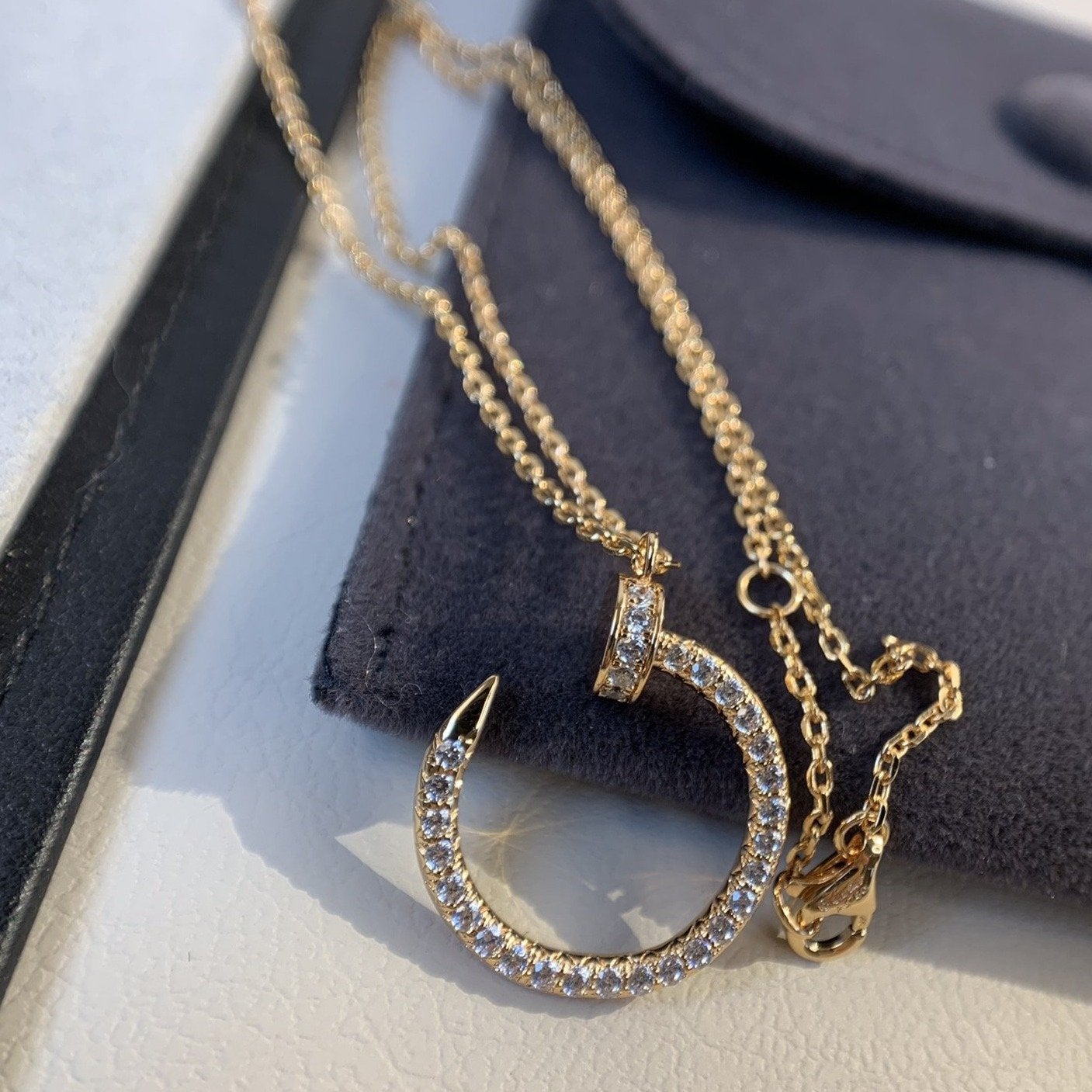 [CharmAmor]JUSTE NECKLACE PINK GOLD DIAMONDS