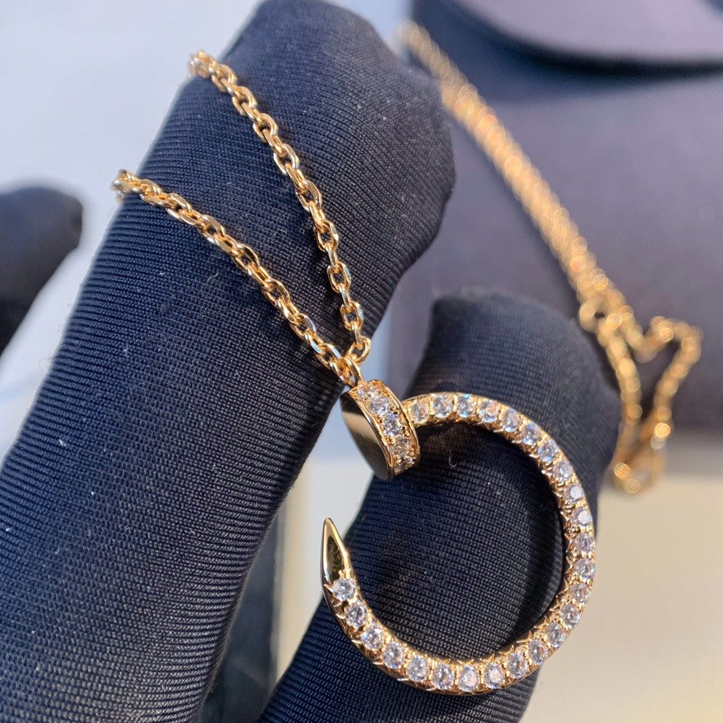 [CharmAmor]JUSTE NECKLACE PINK GOLD DIAMONDS