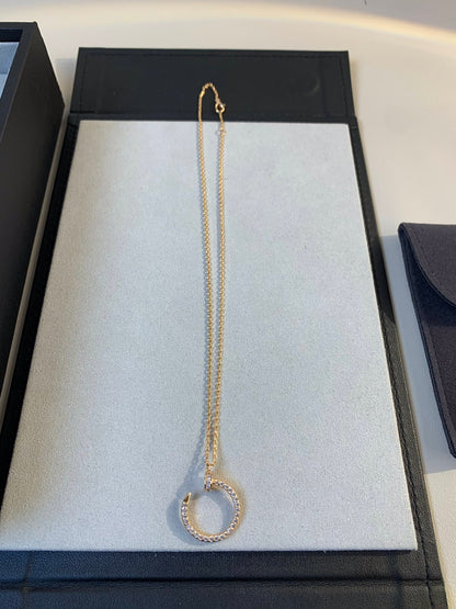 [CharmAmor]JUSTE NECKLACE PINK GOLD DIAMONDS