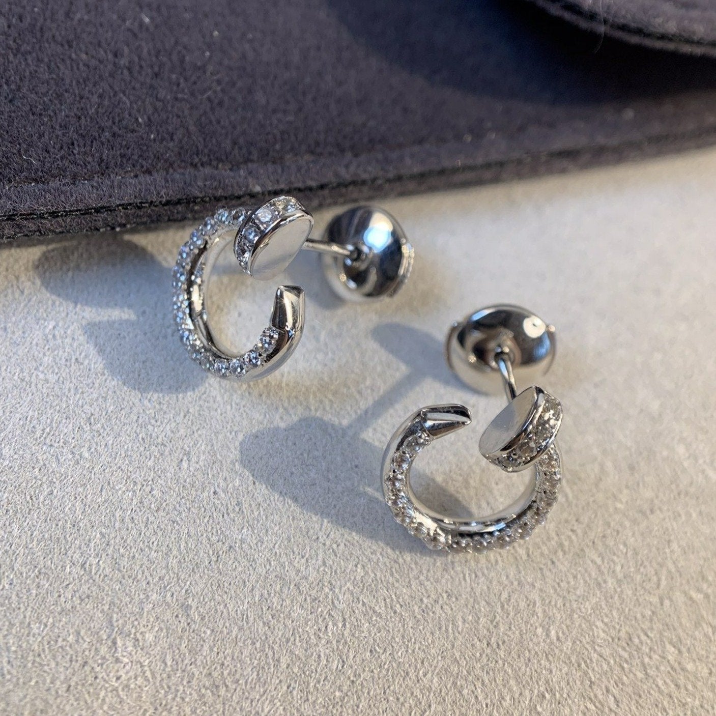 [CharmAmor]JUSTE EARRINGS SILVER DIAMONDS