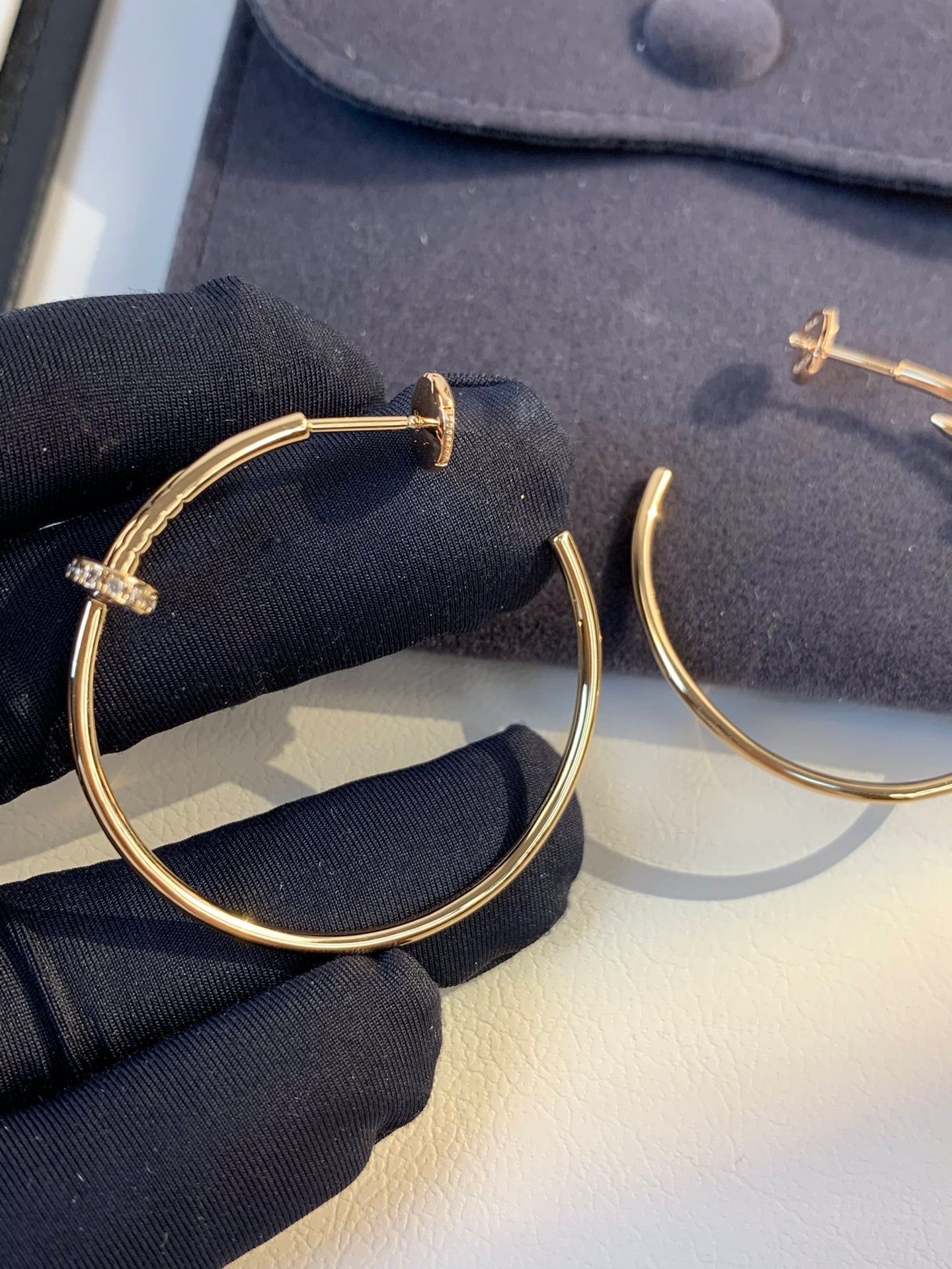 [CharmAmor]JUSTE EARRINGS GOLD DIAMONDS 1.8MM