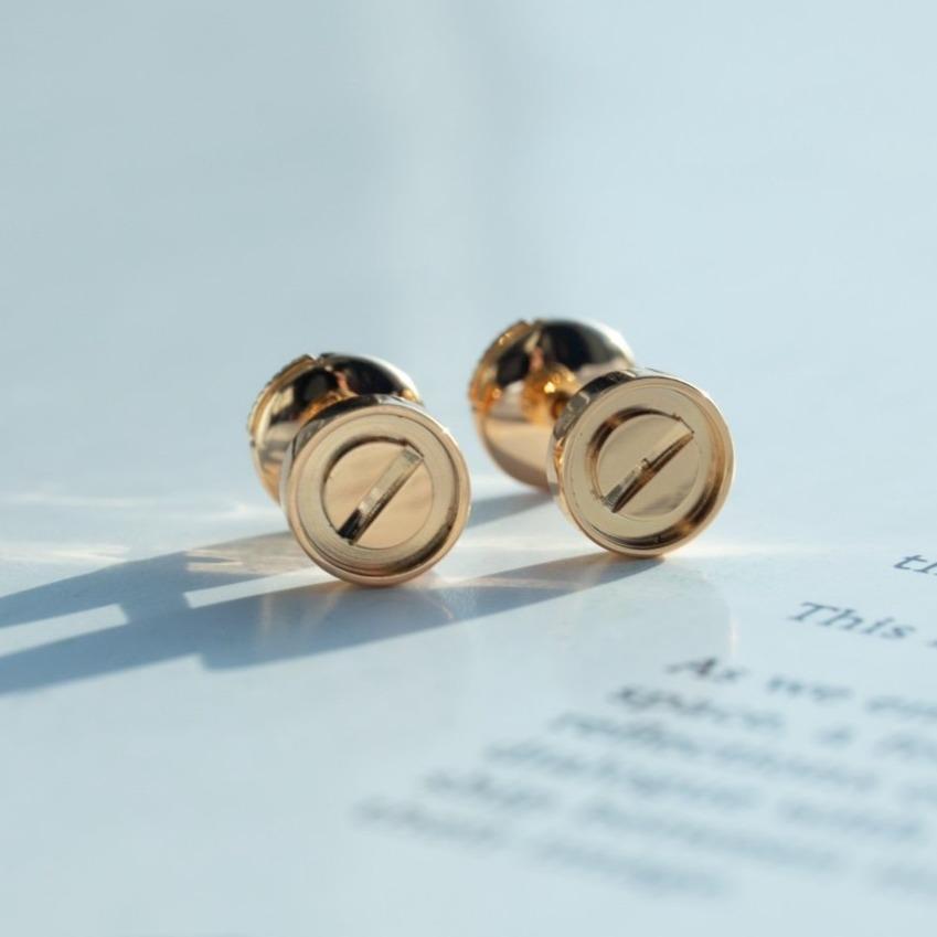 [CharmAmor]LOVE EARRINGS PINK GOLD 10MM