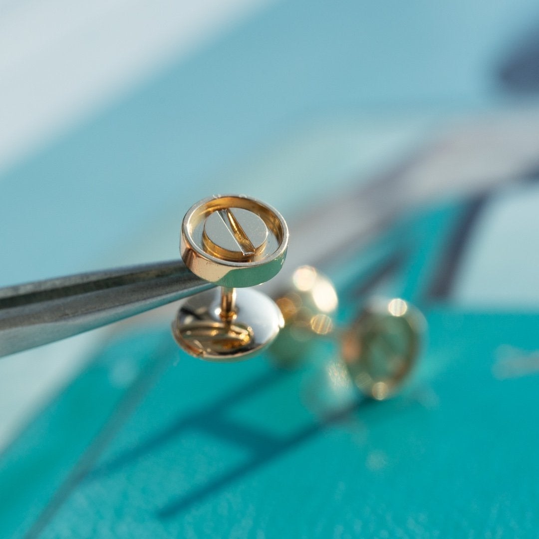 [CharmAmor]LOVE EARRINGS PINK GOLD 10MM