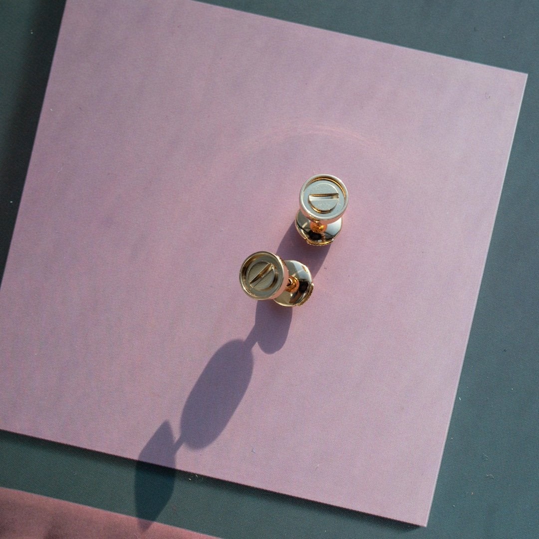[CharmAmor]LOVE EARRINGS PINK GOLD 10MM
