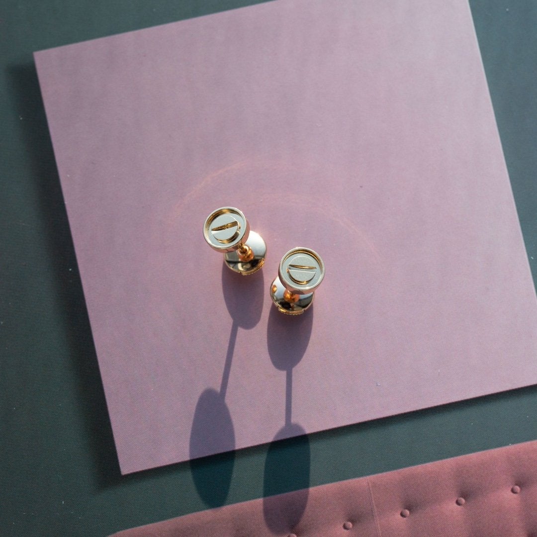 [CharmAmor]LOVE EARRINGS PINK GOLD 10MM