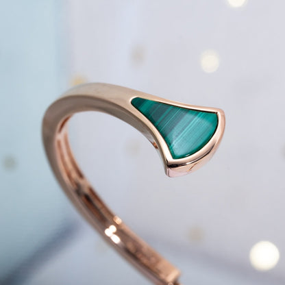 [CharmAmor]DREAM BRACELET OPEN MALACHITE PINK GOLD