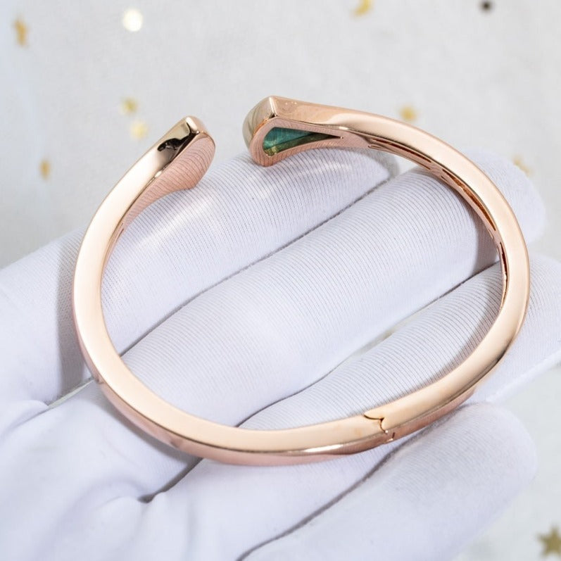 [CharmAmor]DREAM BRACELET OPEN MALACHITE PINK GOLD