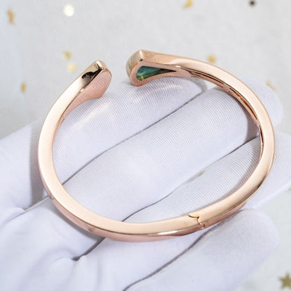 [CharmAmor]DREAM BRACELET OPEN MALACHITE PINK GOLD