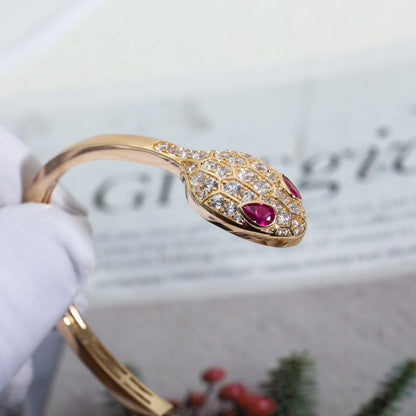 [CharmAmor]SERPENTI BRACELET PINK GOLD DIAMOND DOUBLE SNAKE
